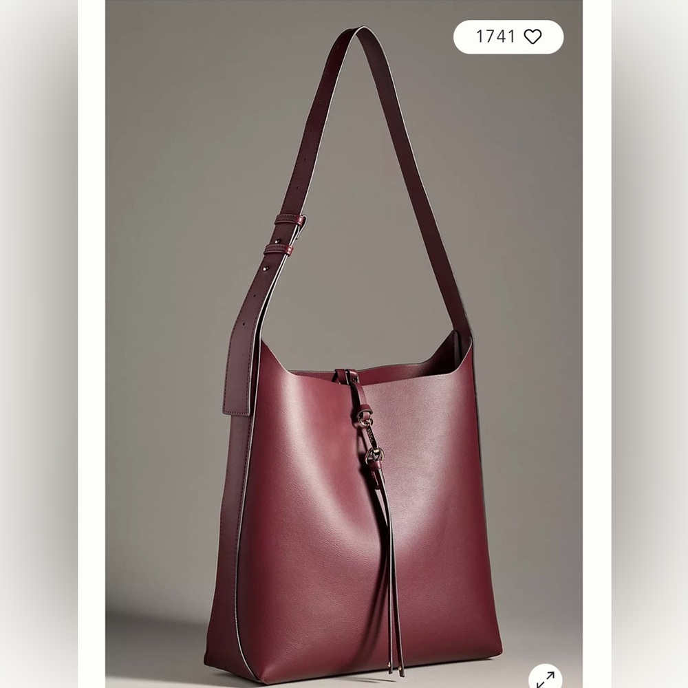 Mali + Lili from Anthropologie Elegant Burgundy Vegan Shoulder Bag New